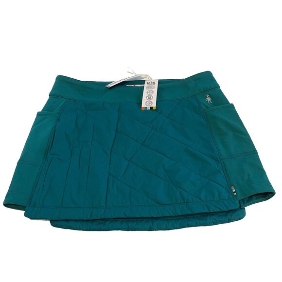 Smartwool Smartloft Merino Wool Pull On Quilted Skirt Emerald Green Women L NWT - Picture 1 of 12